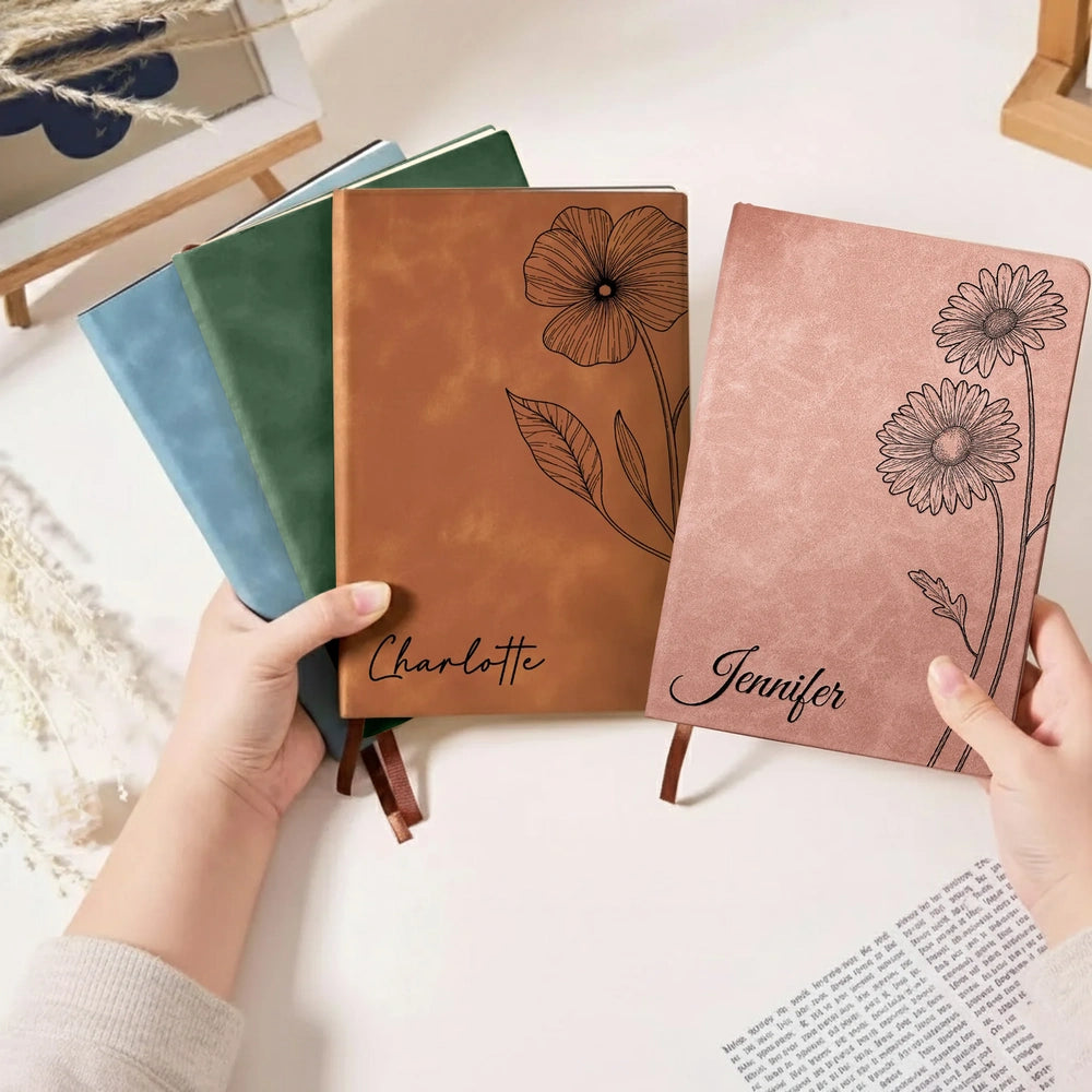 Personalized Floral Leather Journals for Women - Elegant Gift for Writers Stationery MagicInPrints