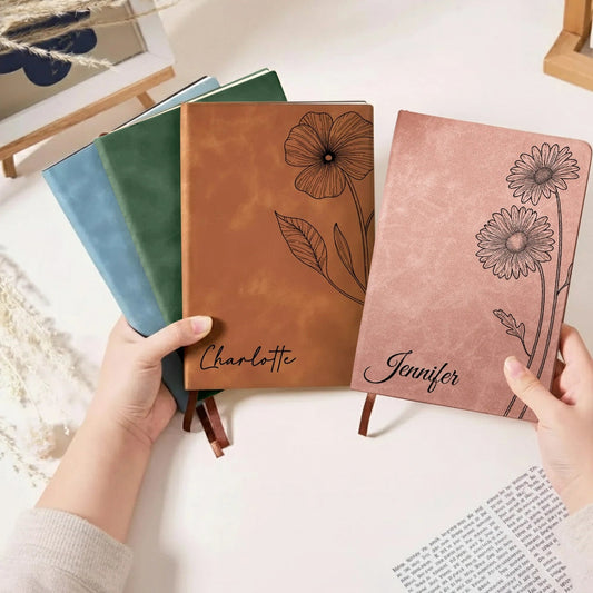 Personalized Floral Leather Journals for Women - Elegant Gift for Writers Stationery MagicInPrints
