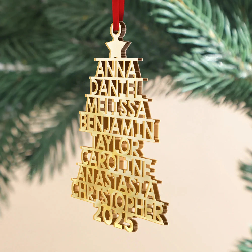 Personalized Family Name Christmas Tree Ornament - Holiday Decoration 2025 Ornament MagicInPrints