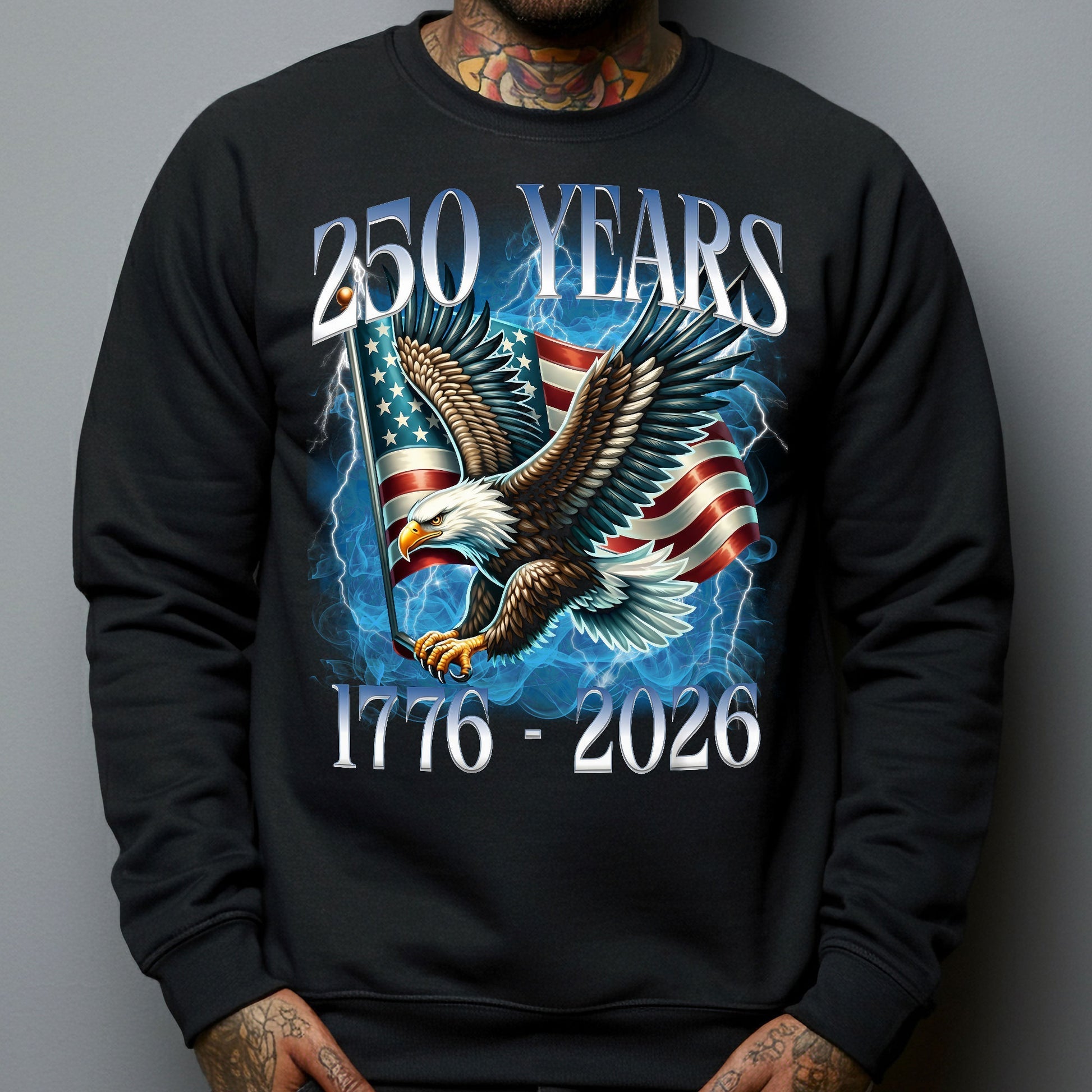 Custom American Eagle T-Shirt for Patriotic Celebrations - 250th Anniversary 1776-2026 Cloth MagicInPrints