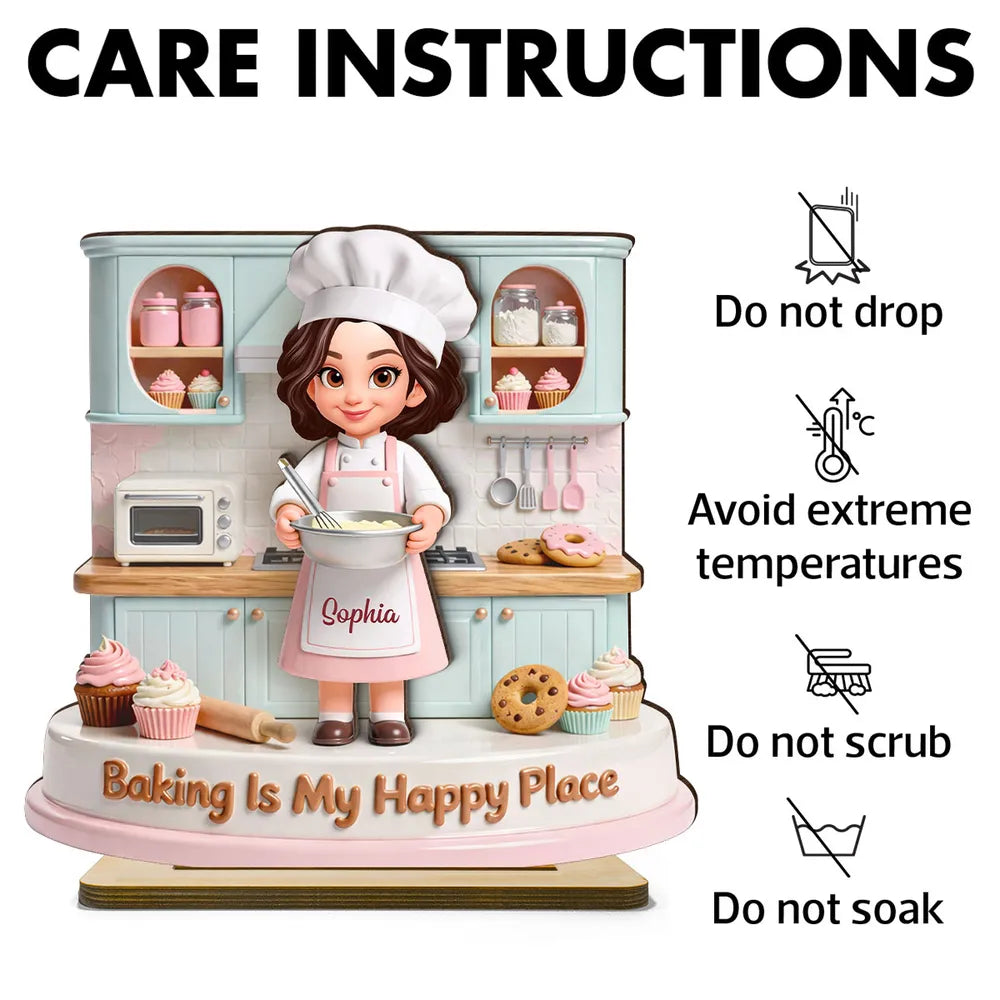 Personalized Baking Figurine for Bakers - Custom Chef Apron with Name Plaque MagicInPrints