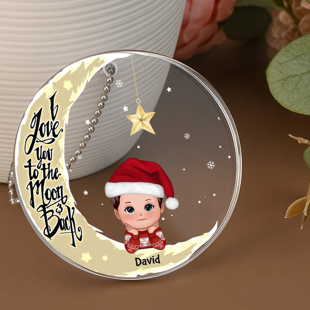 Personalized Moon Christmas Ornament for Kids - 'Love You to the Moon and Back' Ornament MagicInPrints