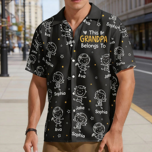 Custom Grandpa Hawaiian Shirt for Men with Grandkids Names - Gift for Father's Day Cloth MagicInPrints