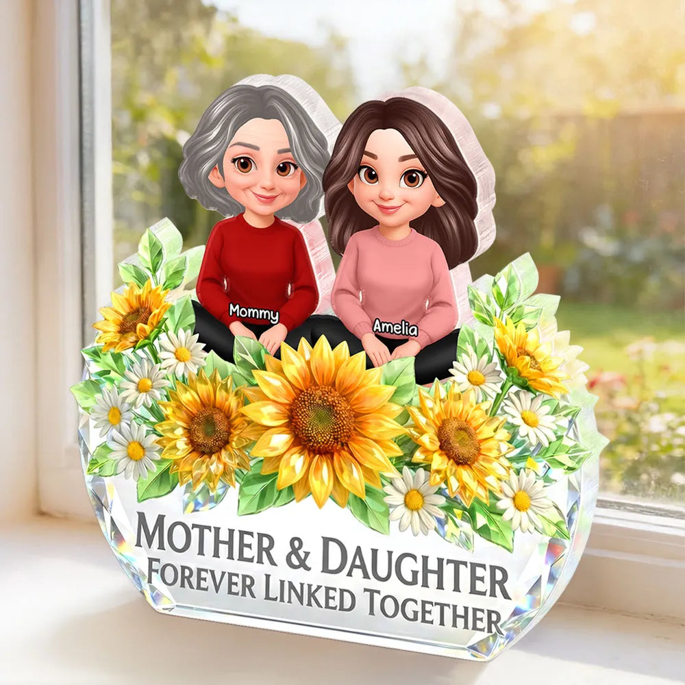 Personalized Mother & Daughter Figurine with Sunflowers - Sentimental Gift Plaque MagicInPrints