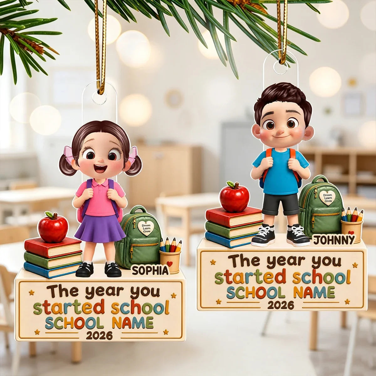 Personalized School Year Acrylic Ornament for Proud Parents