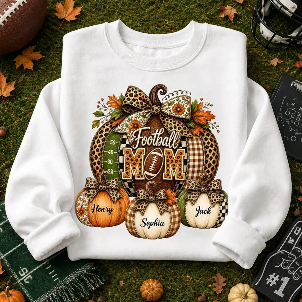 Personalized Football Mom Sweatshirt Custom Fall Design Gift