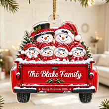 Load image into Gallery viewer, Personalized Snowman Family Acrylic Ornament Christmas Gift
