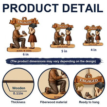 Load image into Gallery viewer, Personalized Wooden Engagement Ornament Custom Couple Gift
