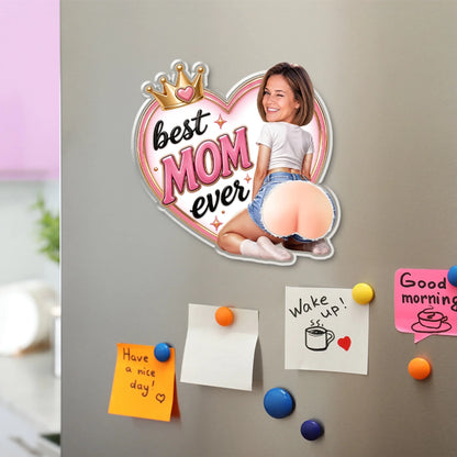 Personalized Acrylic Magnet with Heart Crown for Mom Gift