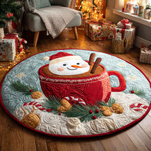Load image into Gallery viewer, Warmth in Every Sip – Personalized Cocoa Cup Quilted Round Mat – Gift for Friends &amp; Family Quilted Round Mat MagicInPrints
