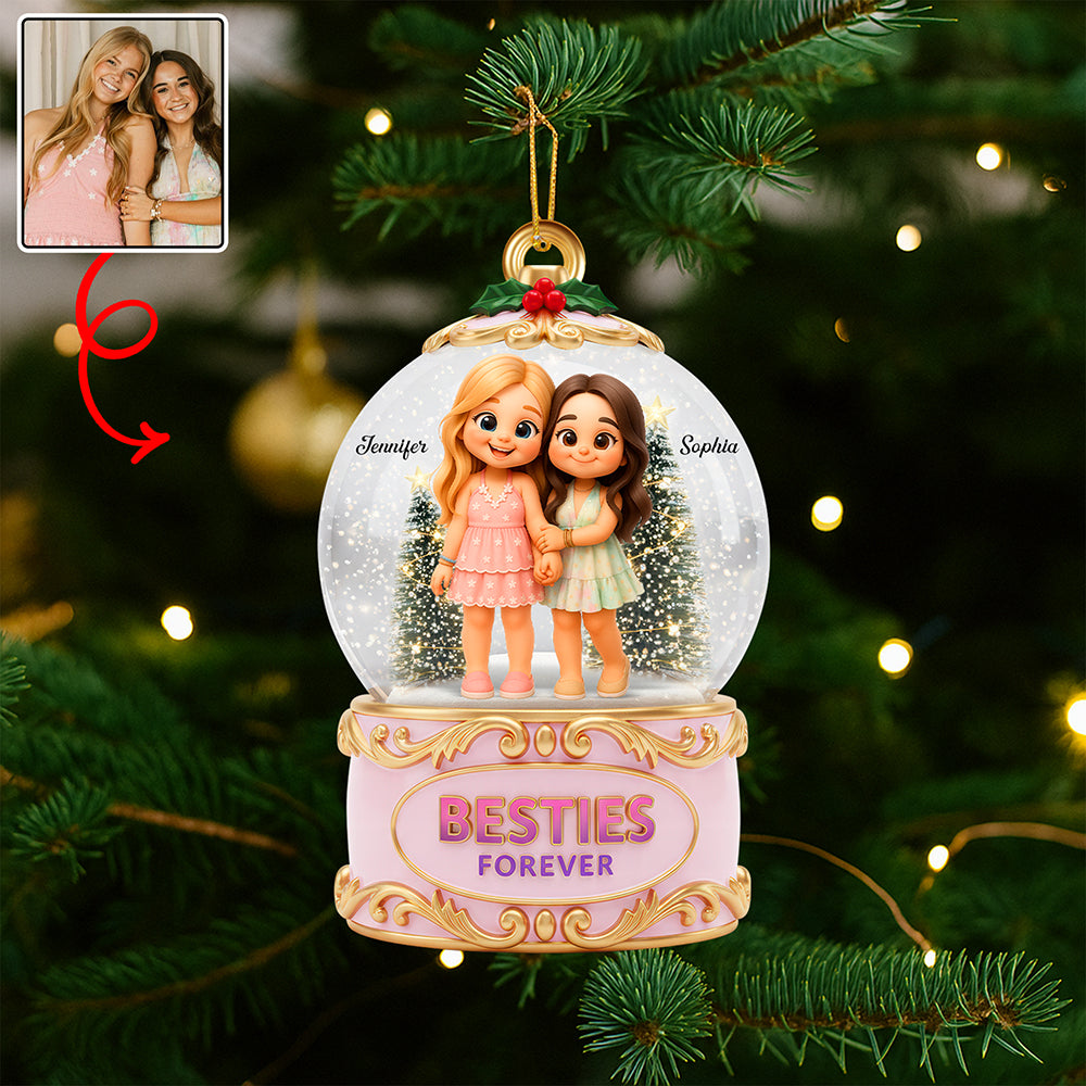 Besties Forever Christmas Ornament - Personalized Custom Photo Gift for Friends Ornament MagicInPrints