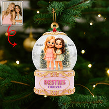 Load image into Gallery viewer, Besties Forever Christmas Ornament - Personalized Custom Photo Gift for Friends Ornament MagicInPrints
