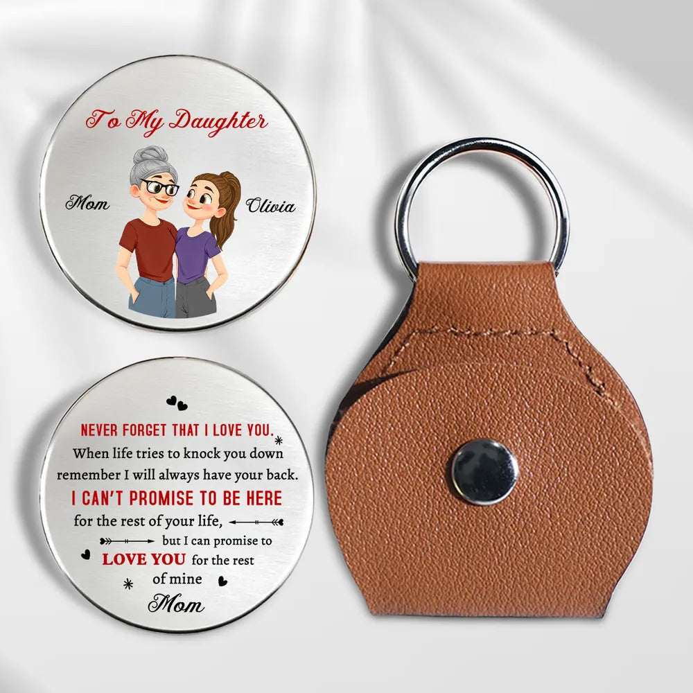 Personalized Keychain for Daughter - Heartfelt Message from Mom Keychain MagicInPrints