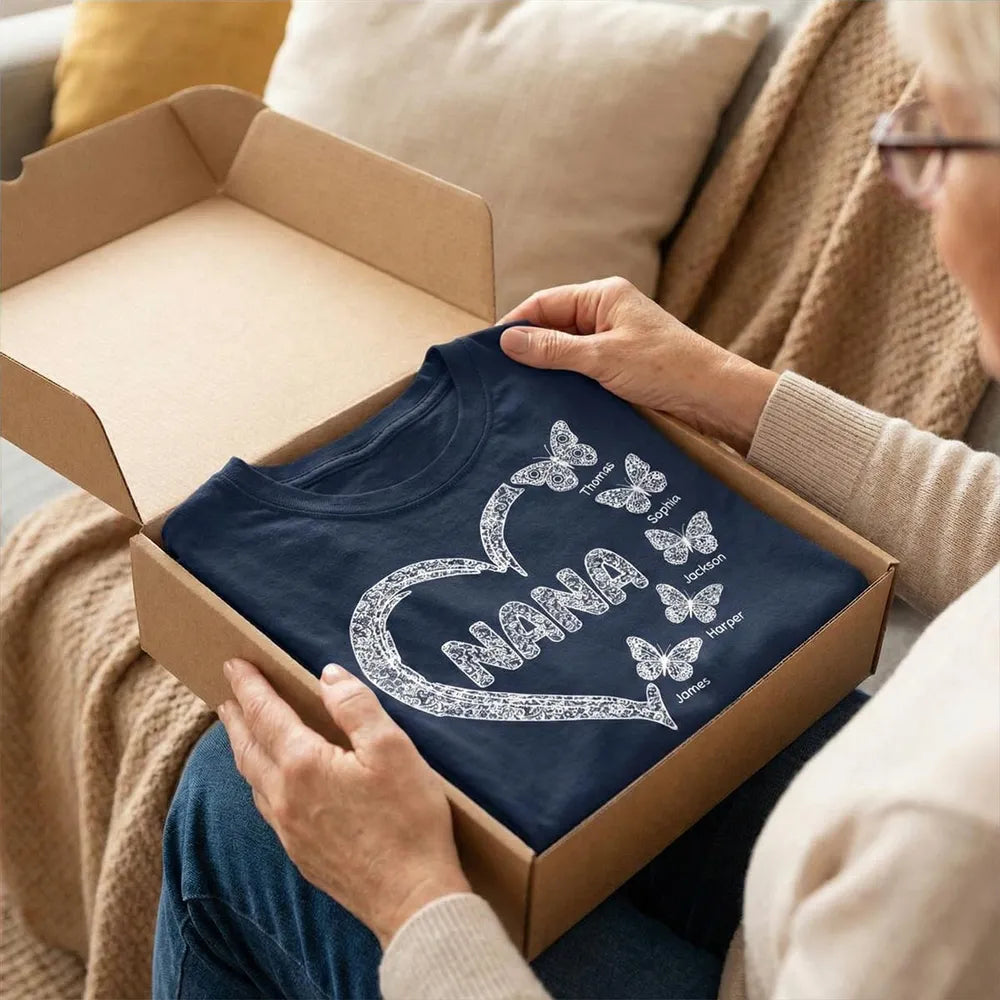 Personalized Nana T-Shirt for Grandparents with Butterfly Design - Family Gift Cloth MagicInPrints