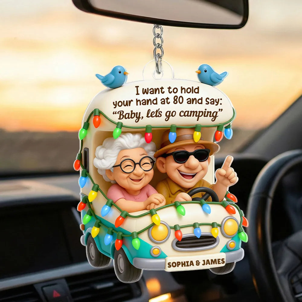 Personalized Senior Couple Keychain for Grandparents - Sentimental Camping Gift Keychain MagicInPrints