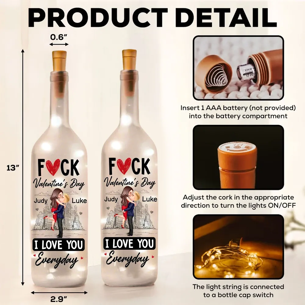 Customizable Wine Bottle Lamp for Couples - Romantic Gift Lamp MagicInPrints