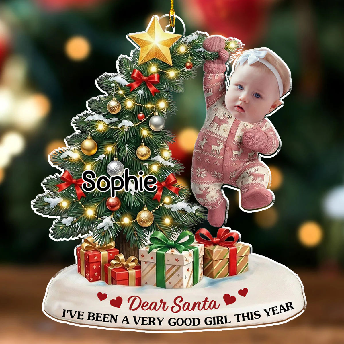Personalized Baby Photo Christmas Ornament for Kids - Holiday Keepsake Gift Ornament MagicInPrints