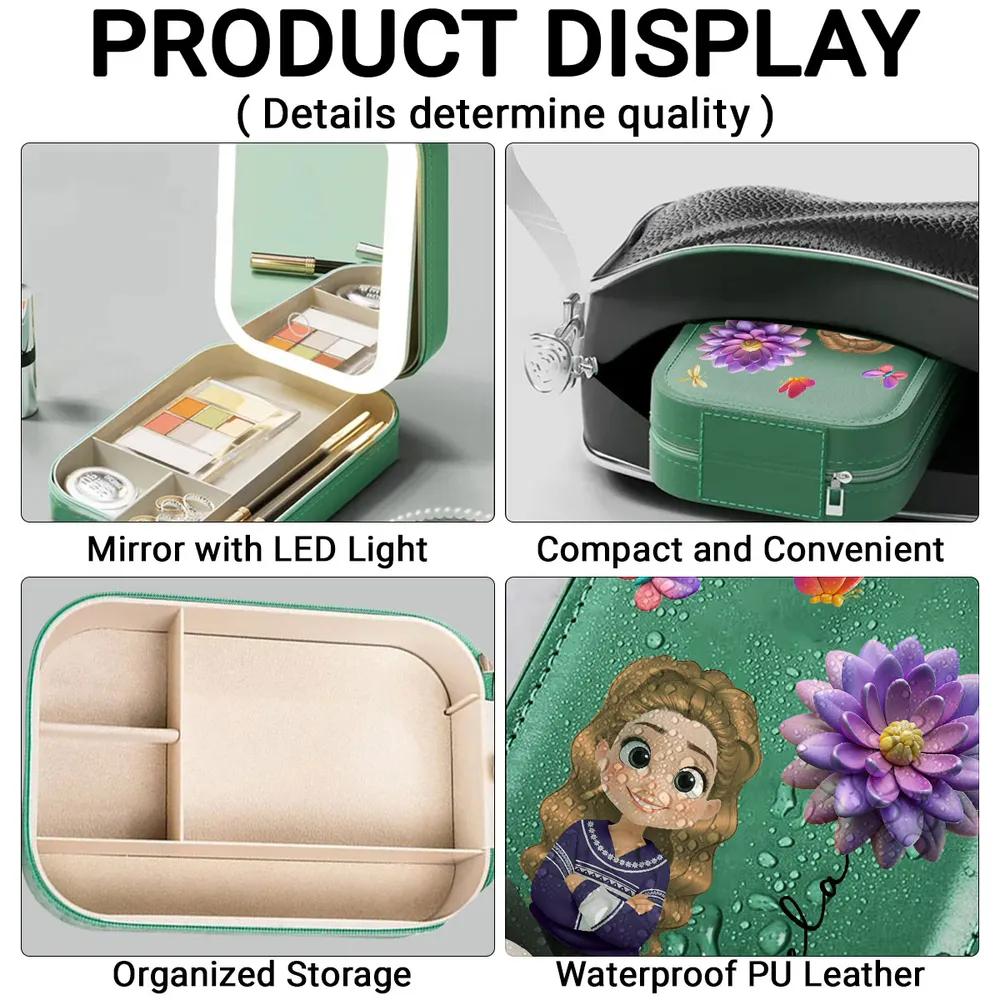 Custom Name Makeup Case with Mirror for Girls - Personalized Gift Beauty Tools MagicInPrints