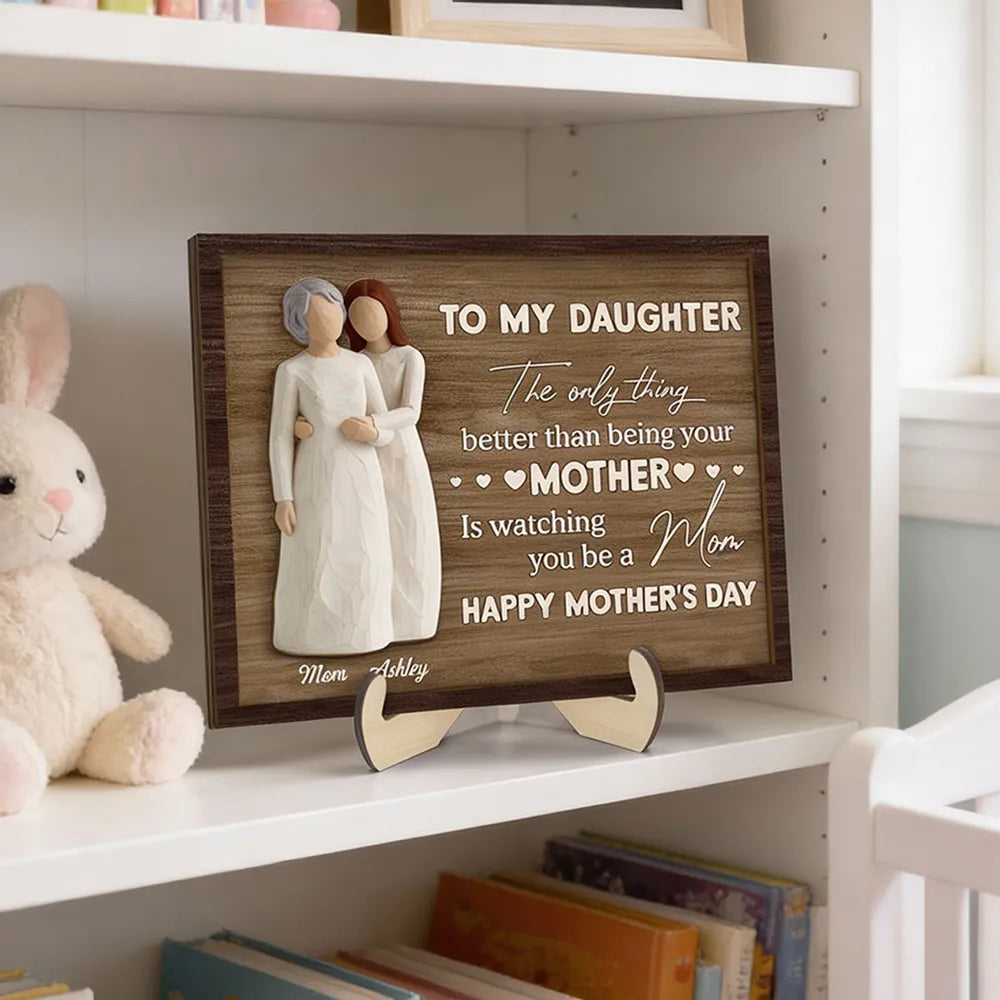 Personalized Mother Daughter Figurine Plaque - Sentimental Mother's Day Gift Plaque MagicInPrints
