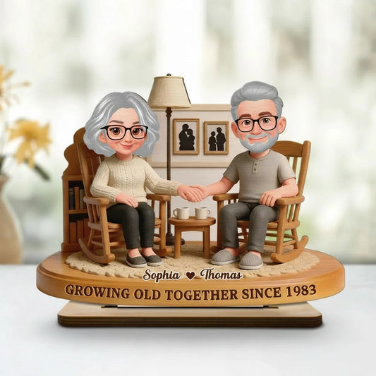 Personalized Elderly Couple Figurine for Anniversary - Sentimental Keepsake Plaque MagicInPrints