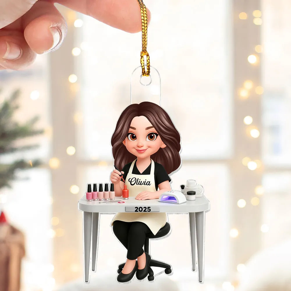 Personalized Nail Technician Ornament for Professionals - Christmas Gift Ornament MagicInPrints