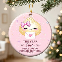 Load image into Gallery viewer, Personalized Cute Pink Dumpling Ceramic Ornament Gift for Kids
