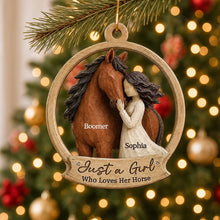 Load image into Gallery viewer, Personalized Wooden Horse Ornament Gift for Horse Lover
