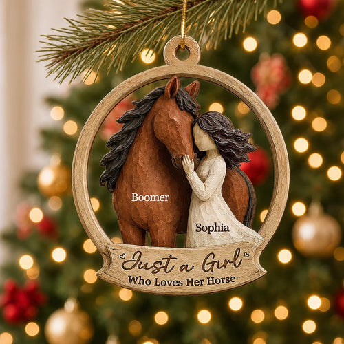 Personalized Wooden Horse Ornament Gift for Horse Lover