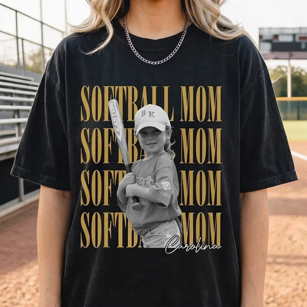 Personalized Softball Mom Classic Tee Custom Gift for Mom