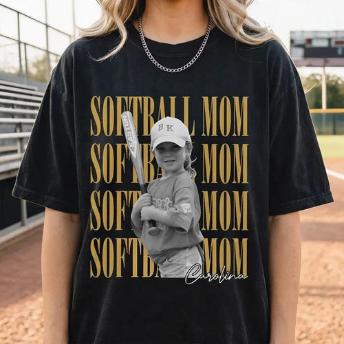 Personalized Softball Mom Classic Tee Custom Gift for Mom