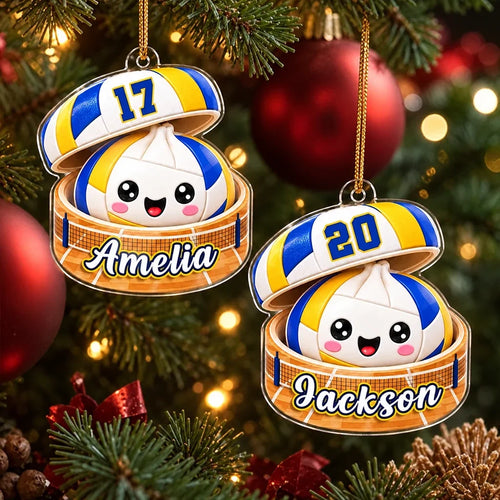 Personalized Volleyball Dumpling Acrylic Ornament Gift for Kids