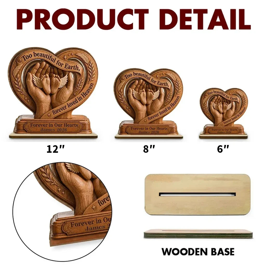 Personalized Wooden Memorial Plaque Gift for Parents - Baby Feet Design