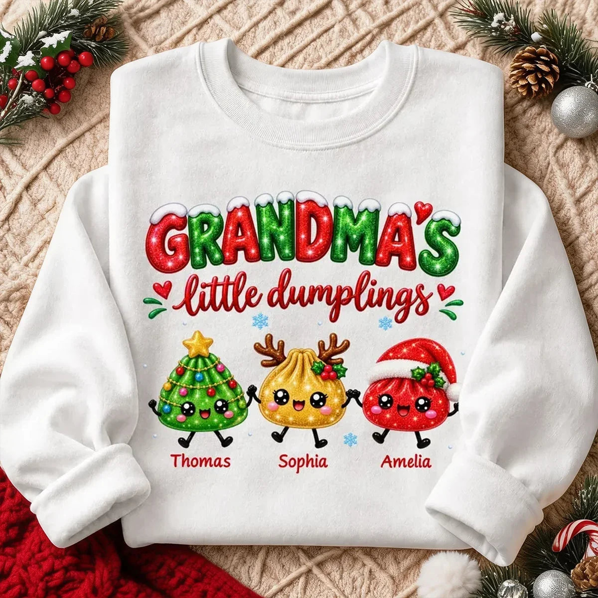Personalized Classic Tee Cute Dumplings Gift for Grandma Christmas