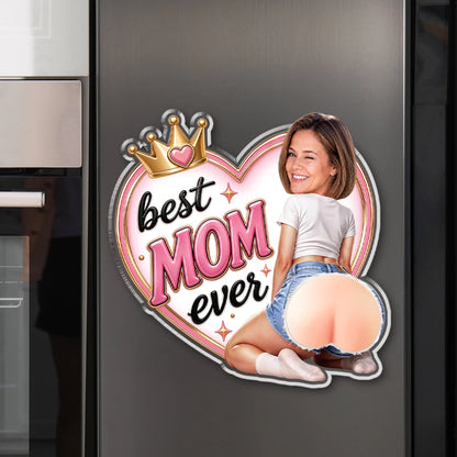 Personalized Acrylic Magnet with Heart Crown for Mom Gift