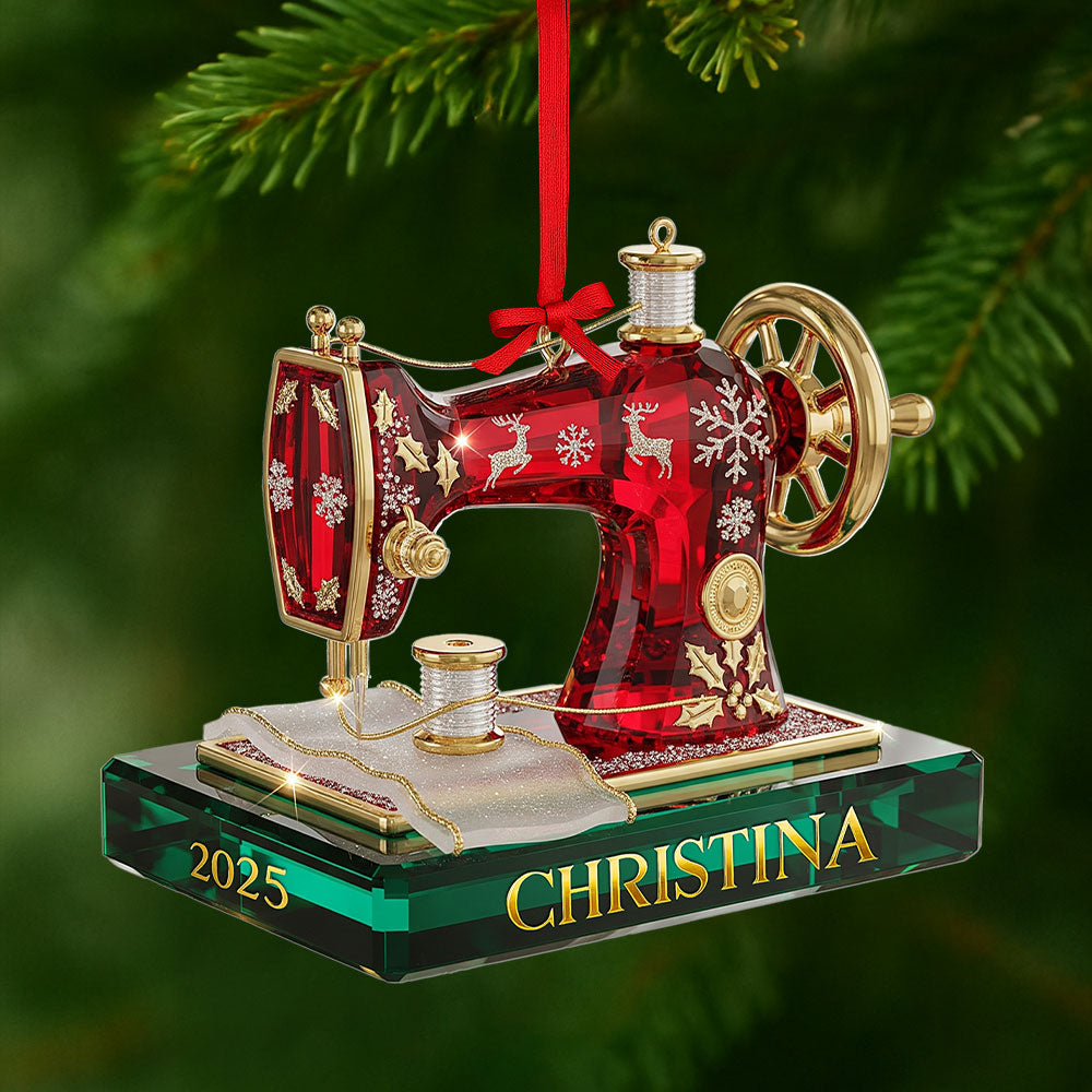 Sewing Machine Ornament - A Heartfelt Gift for Sewing Enthusiasts - Personalized Keepsake Ornament PopCulturePrints