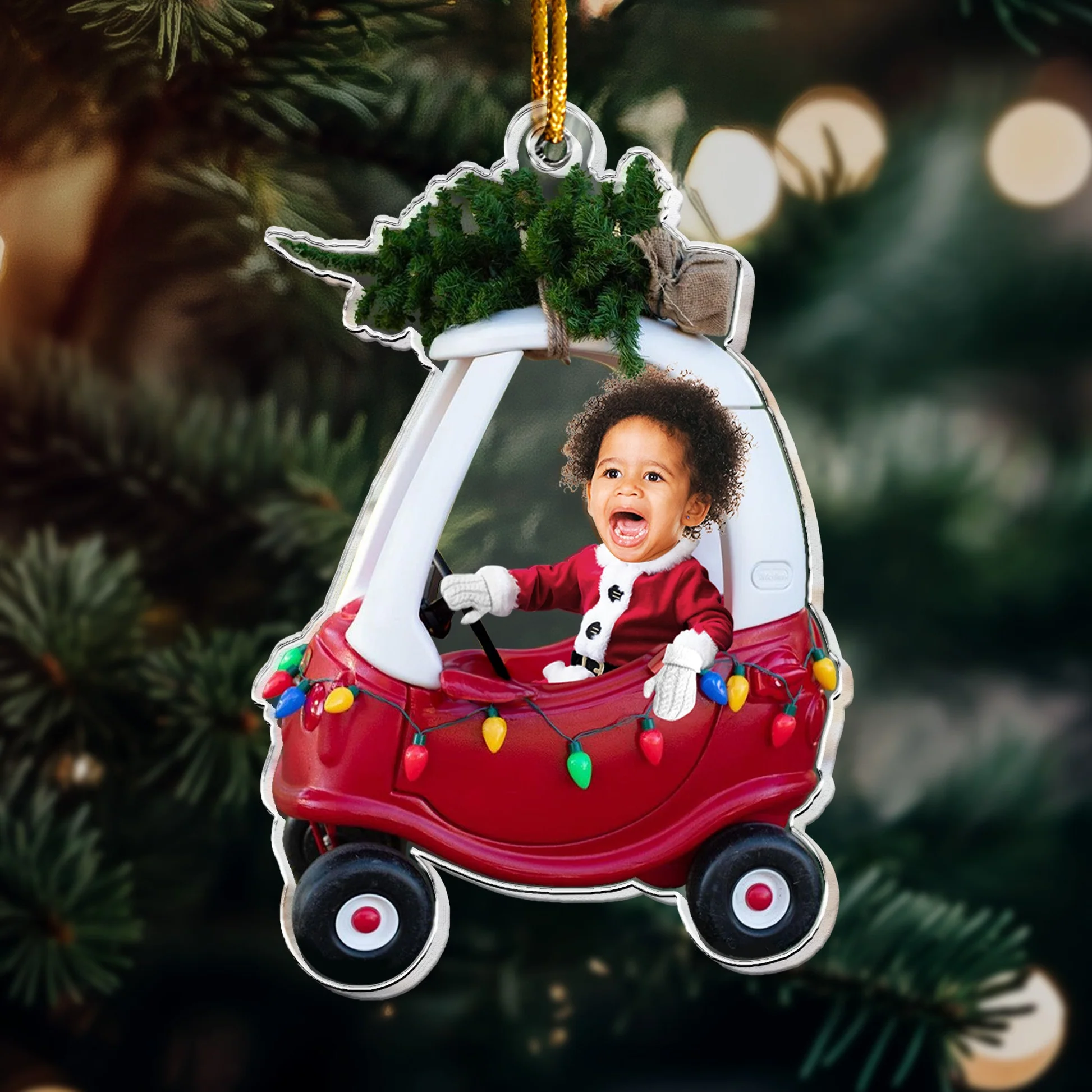 Custom Baby Photo Christmas Ornament - Personalized Holiday Keepsake Ornament MagicInPrints