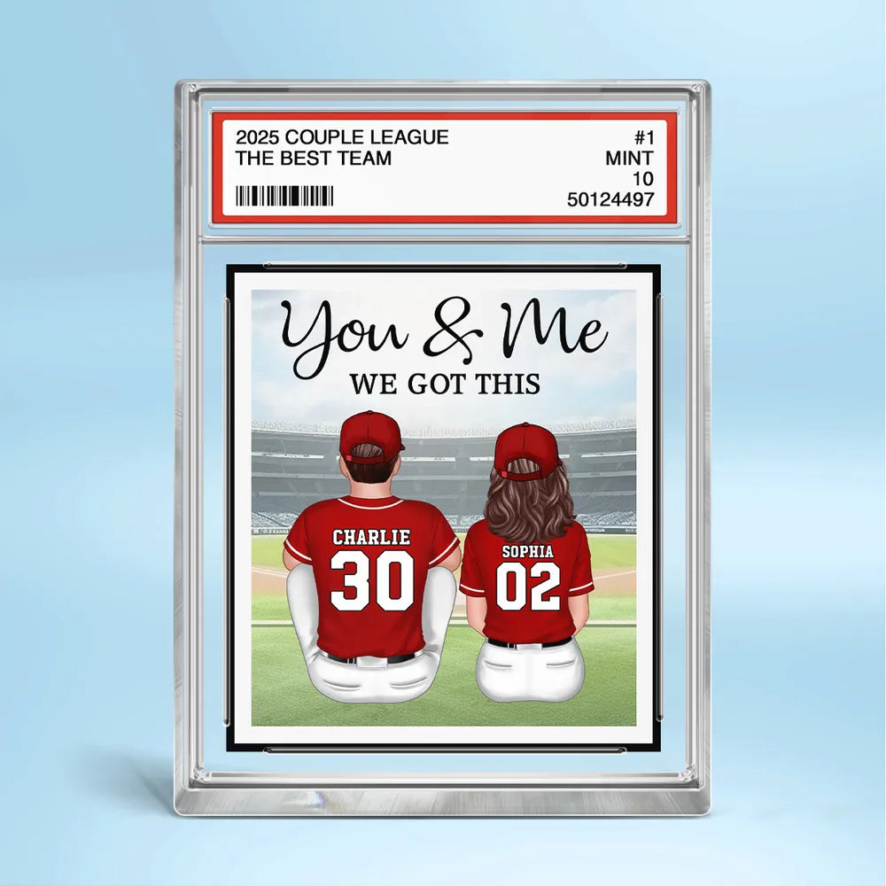 Personalized Couple Baseball Card Display - Romantic Gift for Sports Fans Plaque MagicInPrints