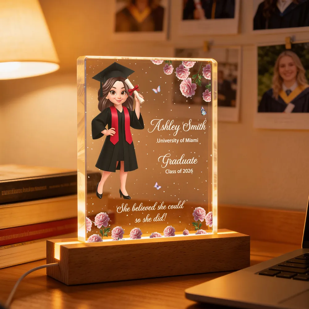 Personalized Graduation LED Light for Graduates - Class of 2026 Gift Plaque MagicInPrints