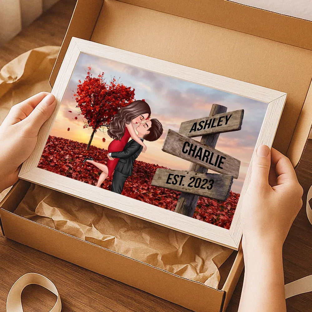 Personalized Couple Portrait Canvas for Romantic Gift - Anniversary or Wedding Keepsake Poster or Canvas MagicInPrints