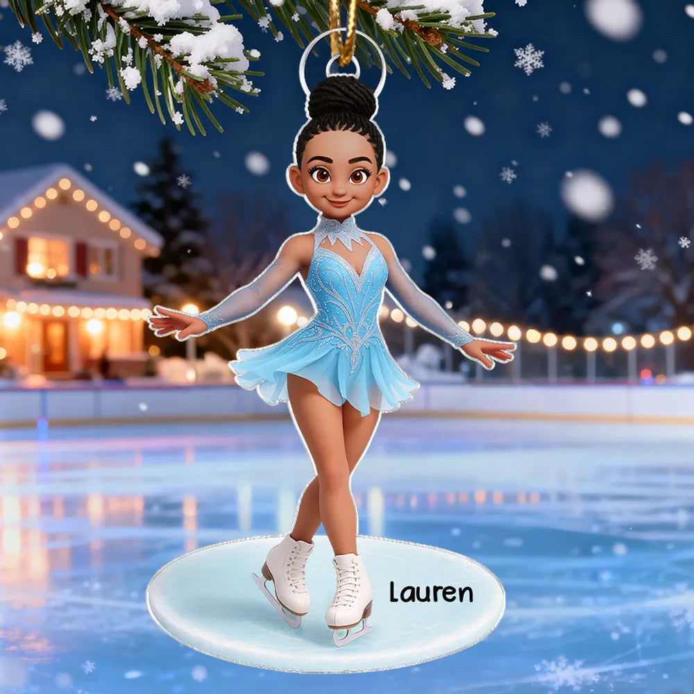 Personalized Ice Skater Christmas Ornament for Kids - Holiday Decoration Ornament MagicInPrints