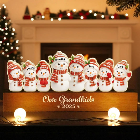 Personalized Snowman Family Christmas Decoration for Grandparents - Holiday Keepsake 2025 Plaque MagicInPrints