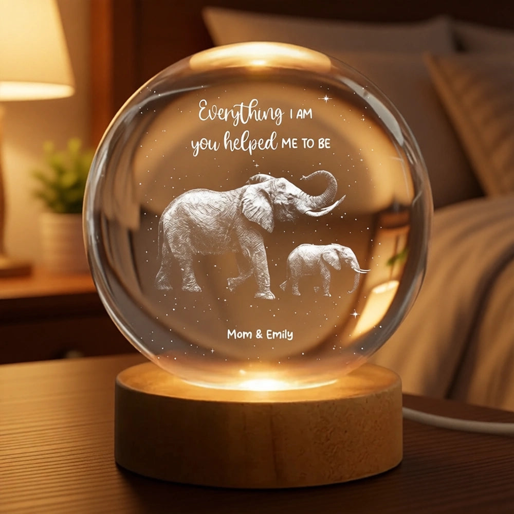 Personalized Elephant Night Light for Mom - Sentimental Gift Lamp MagicInPrints