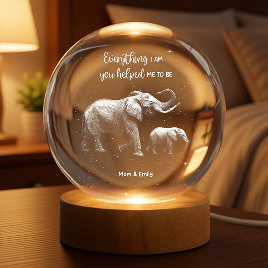 Personalized Elephant Night Light for Mom - Sentimental Gift Lamp MagicInPrints