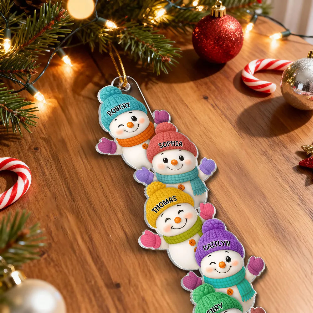 Personalized Snowman Family Christmas Ornaments - Holiday Tree Decor Ornament MagicInPrints