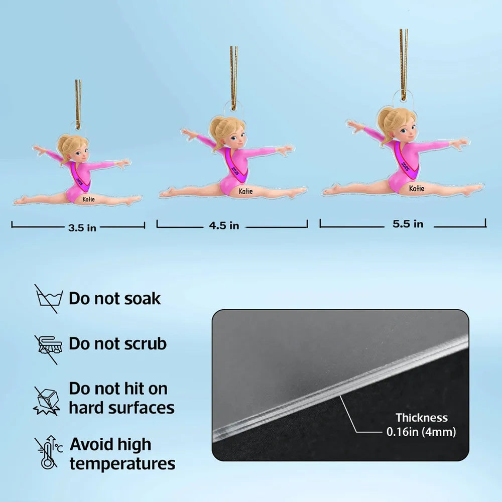 Personalized Gymnastics Ornament for Kids - Custom Name & Year Keepsake Ornament MagicInPrints