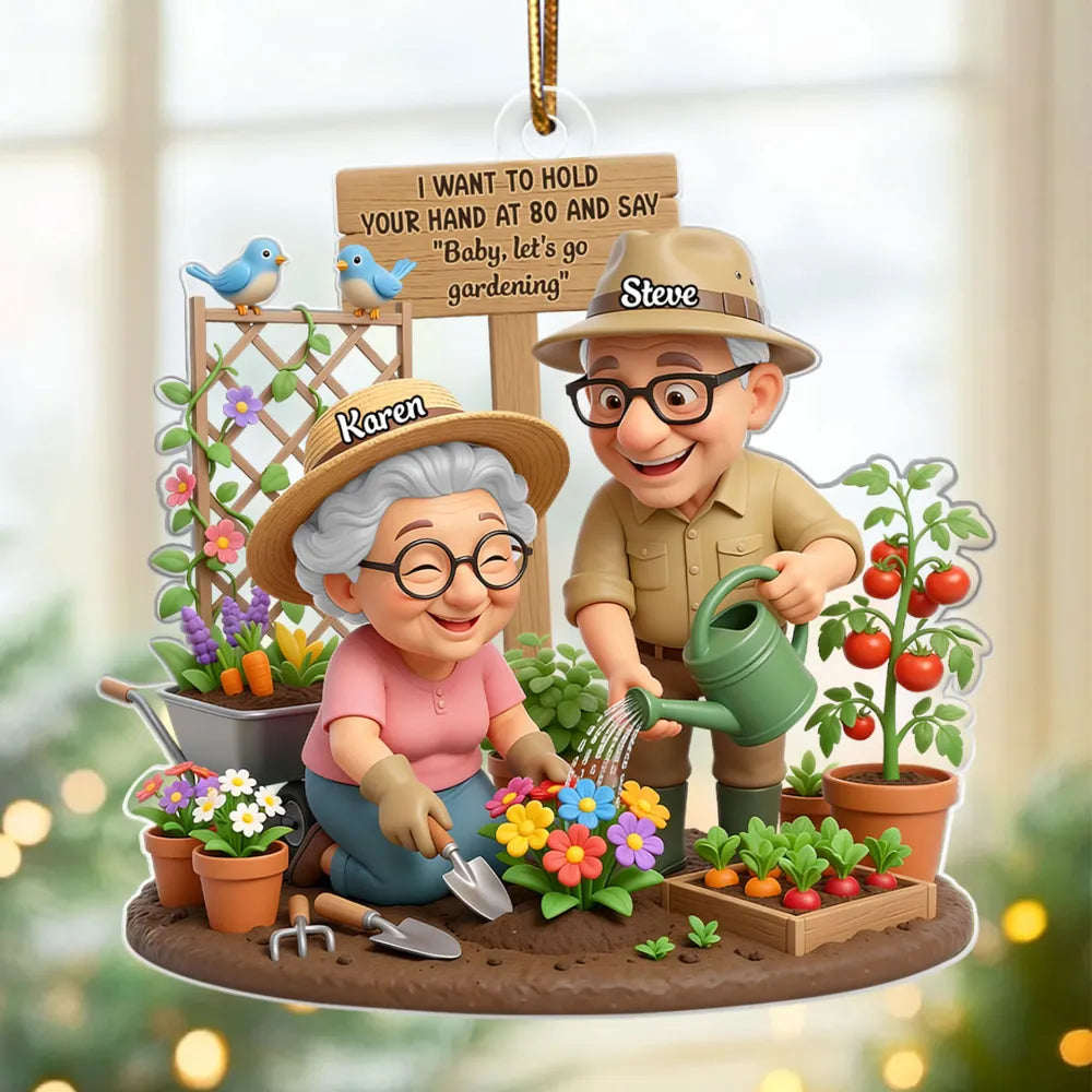 Personalized Gardening Couple Ornament for Seniors - Anniversary Gift Ornament MagicInPrints