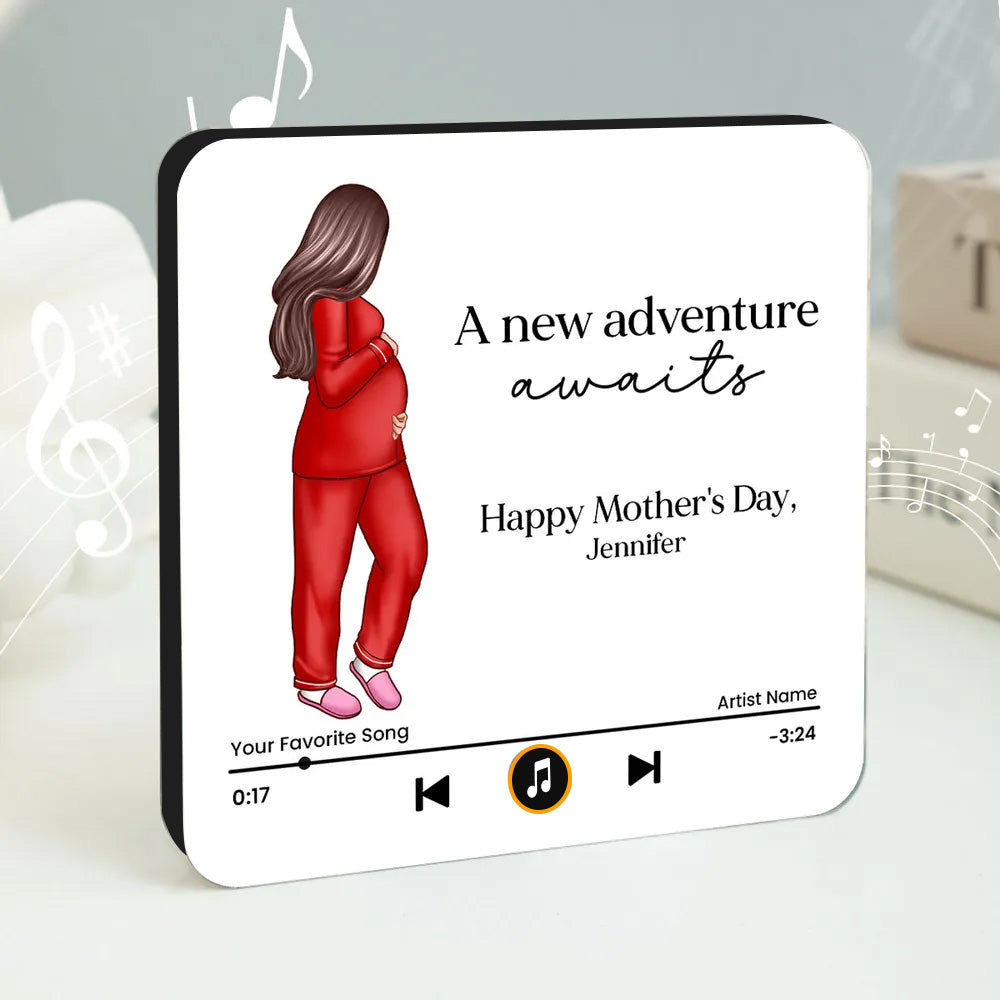 Personalized Mother's Day Music Plaque for Expecting Moms - Custom Song Gift Fridge Magnet MagicInPrints