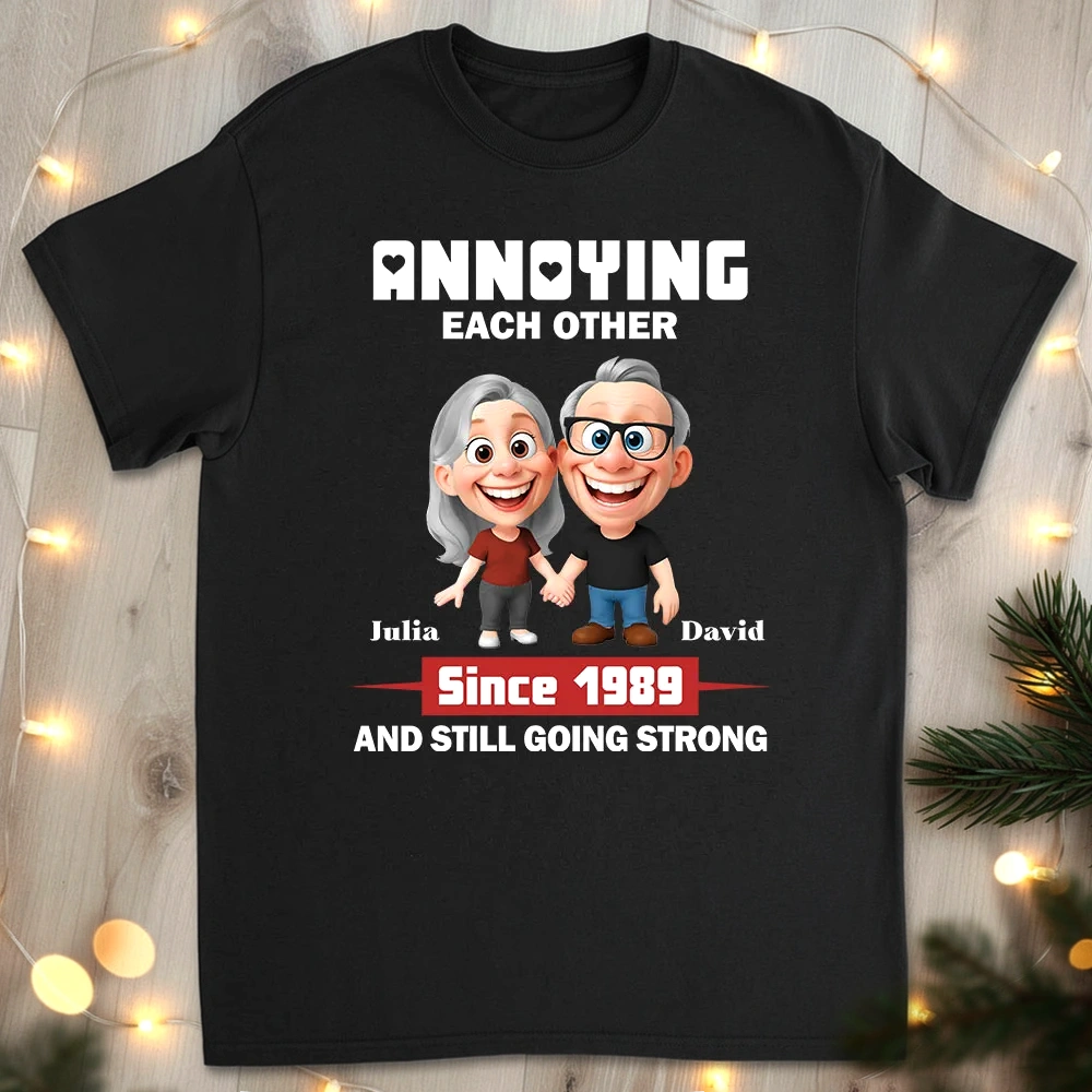 Personalized Couples T-Shirt for Anniversary - Funny Cartoon Design Cloth MagicInPrints