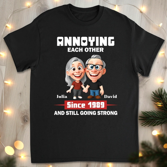 Personalized Couples T-Shirt for Anniversary - Funny Cartoon Design Cloth MagicInPrints