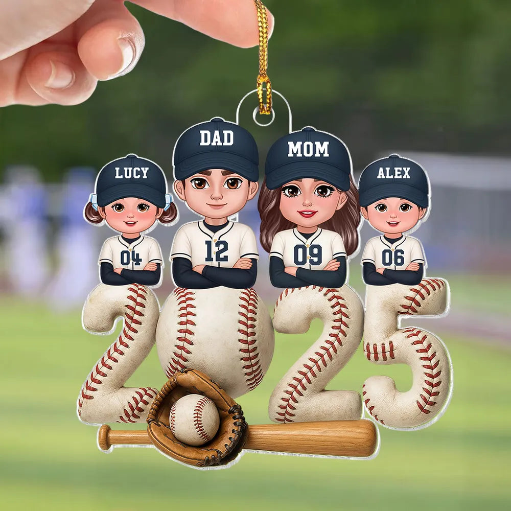 Personalized Family Baseball Ornament 2025 for Christmas Tree - Custom Names Ornament MagicInPrints